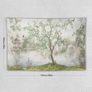 HZOHNAGO Japanese Tapestry Tree Misty Garden Lake Printed Wall Tapestry Ink Painting Wall Hanging for Bedroom Living Room Dorm 60" W x 40" H by CozyNest Decor