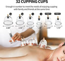 Cupping Kit for Massage Therapy - 32 Cups Professional Chinese Cupping Set with Magnetics, Vacuum Cupping Therapy Set for Cellulite Reduction Muscle Pain Relief with Manual Pump by CozyNest Decor