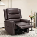 COLAMY Oversized Leather Recliner Chair, 360°Swivel Rocking Manual Recliner with Thick Cushioned Padding Backrest and Wide Seat - Darkbrown by CozyNest Decor