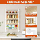 IBUYKE Spice Rack Wall Mount,4 Tier Hanging Seasoning Organizer,Spice Rack for Wall for up to 50 Jars,Spice Organization for Kitchen Cabinet,Living Room,Bathroom,Pantry,Natural TLJ016R by CozyNest Decor
