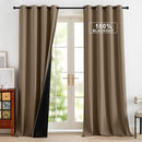 NICETOWN 100% Blackout Curtains 96 inches Long for Bedroom - Grommet Privacy Window Treatment Drapery for Cafe Bar Thermal Insulated Curtains for Living Room, 1 Pair, 52" W x 96" L, Khaki by TinyTreasures Baby Boutique