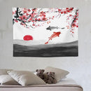 Japanese Koi Fish Tapestries, Cherry Blossoms Asian Oriental Flower Branch Koi Fish Carp Tapestry Wall Hanging for Bedroom Living Room Office Decor 40"x30" by CozyNest Decor