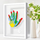 Family Handprint Kit, Hand Prints Keepsake Frame, DIY Craft Gift for New Parents & Mom & Baby, Grandparents, Mother's Day, Father's Day, Adoption Day, Anniversary, 6 Non -Toxic Paints (White) by TinyTreasures Baby Boutique