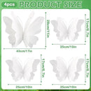 SUNBEAUTY Large Butterfly Party Decorations, 3D White Paper Butterflies Wedding Decoration, Hanging Butterflies for Baby Shower Decorations Girls, Women, Paper Flowers for Wall Decoration, Set of 4 by CozyNest Decor