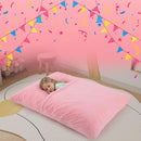 COMAX 3-in-1 Bean Bag Chair for Kids, Toddler Beanbag Bed, Convertible Child Floor Lounger, Floor Mattress with Filler for Girl Boy Sleeping Reading, Pink by TinyTreasures Baby Boutique