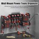 CCCEI Black Power Tool Organizer Wall Mount, Large Tools and Battery Storage Rack Charging Station Individual Switches. Drills Holder, Garage Utility Shelves with 6FT Power Strip. Gift for Men. by GreenHaven Gardens