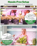 Sunco 3ft Grow Light LED, 30W, Full Spectrum, for Seed Starting, Seedling, Indoor Plants, Plug in Suspended Fixture, Link Up to 5, Inline Switch, UL/ETL 2 Pack by GreenHaven Gardens