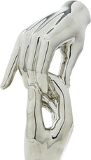 Deco 79 Polystone Hands Decorative Sculpture Home Decor Statue, Accent Figurine 5" x 4" x 13", Silver by CozyNest Decor