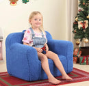 Kids Snuggly-Soft Sherpa Chair, Cuddly Toddler Foam Chair for Boys and Girls, Sky Blue by TinyTreasures Baby Boutique