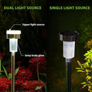TWINSLUXES 16 Pack Solar Pathway Lights Outdoor Dual Light Source LED Solar Waterproof Pathway Lights for Garden Patio and Walkway Decoration Cool White by GreenHaven Gardens