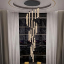 H150'' Modern Chandelier Modern Led Chandeliers Foyer Chandelier Stairs Large Chandelier Adjustable Black Chandeliers Pendant Lighting Fixture Hanging Ceiling Light by CozyNest Decor