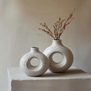 NOBULA Ceramic Bagel Vases C6 – Thoughtful for Mom – Elegant Set of 2 for Living Room, Bedroom or Table – Modern Home Decor She’ll Love – Perfect for Flowers & Plants by GreenHaven Gardens