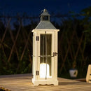 Bdor 26in Farmhouse White IP65 Waterproof Wood Metal Decorative Lanterns with Remote Control, Timer, Tempered Glass, Flameless Pillar Candles, Decorative Lanterns for Home Decor, Front Porch, Wedding by CozyNest Decor