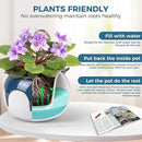 African Violet Pots, 6 inch Ceramic Easy Self Watering Plant Pot for Busy Plant Lovers, Automatically Absorb Appropriate Amount of Water, Flower Pot Indoor-Plants Not Included(Blue) by GreenHaven Gardens