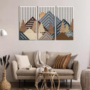 IARTTOP Abstract Mountain Wood Wall Art Large geometric Forest Pine Trees Wooden Wall Decor Boho Sun Nature Landscape Wall Decor for Bedroom Living Room Office-16 x32 Inch Set of 3 by CozyNest Decor