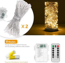 2 Pack Battery Operated String Lights with Remote Timer Waterproof 8 Modes 16.4ft 50 LED String Lights for Bedroom,Garden,Party,Xmas Tree Indoor Outdoor Decorations, Warm White by GreenHaven Gardens