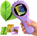 Flooyes Microscope for Kids 5-12, 5MP HD Digital Handheld Microscope with 4X Magnification, Mini Pocket Portable MicroScope Educational Science Toys Birthday Gifts for Age 4 5 6 7 8 9 10 11 Girls by TinyTreasures Baby Boutique