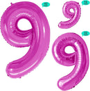 GOER Hot Pink Foil Balloons Number 9,Huge Number Balloons for 9th Birthday Party Supplies Anniversary Decorations(3 pcs,42 inch,32 inc,16inch) by TinyTreasures Baby Boutique