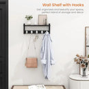 Homode Wall Coat Rack With Shelf, Wood Entryway Hanger With Hooks, Small Floating Pegs for Hanging Coats, Hats, Purses, Backpacks, Black by CozyNest Decor