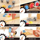PairPear Wooden Kids Tool Bench & Carry Toolbox – 71 Pcs Pretend Play Tool Workbench with Drills, Kids Construction Toy Workbench Workshop for Boys Girls Age 3+ by TinyTreasures Baby Boutique