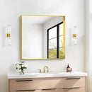 Gold Bathroom Mirror, 30x30 Inch Rectangular Framed Mirror, Large Wall Mounted Bathroom Vanity Mirror Over Sink for Bedroom,Restroom, Living Room, Hangs Vertically or Horizontally by CozyNest Decor