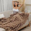 UKELER Soft Faux Fur Throw Blanket Solid Reversible Shaggy Blanket Plush Thick Fluffy Blankets Throws for Bed, Couch, Sofa, Office, Camping 50''x60'' Brown by CozyNest Decor