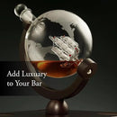 Whiskey Decanter Globe Set for Men with 4 Glasses, Bourbon, Rum, Scotch, Crystal Clear Decanter Sets - Whiskey Gifts for Men Dad Him (Globe Decanter) by CozyNest Decor