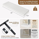 fuqing Floating Shelves for Wall, Bathroom Shelf Wall Mounted for Storage, Shelves with Invisible Bracket for Bedroom, Kitchen, Living Room, Farmhouse Small Book Shelf, 24 Inch Set of 2, White by CozyNest Decor