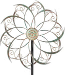 Wind Spinners Outdoor Wind Spinner Metal 13” Dia Wind Spinners for Yard and Garden Decor Pinwheels Wind Sculptures & Spinners(57” H) by GreenHaven Gardens