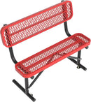 Heavy Duty Park Bench with Back Portable Frame, Outdoor Steel Bench with Backrest, Outdoor Park Bench Expanded Metal Mesh Bench for Lawn, Park, Deck, Garden, Patio, Porch, Black (Red, 4FT) by GreenHaven Gardens
