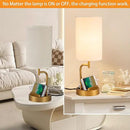 Dreamholder Touch Control USB Table Lamp, Upgraded 3-Way Dimmable Bedside Desk Lamp with USB C & A Charging Ports and AC Outlet, Nightstand Lamp for Bedroom, Dimmable Bulb Included, Gold by CozyNest Decor
