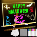 LED Acrylic Message Board, Light Up Acrylic Dry Erase Board 11.8x7.9” with Stand, LED Note Board with Colors for Kids, Glow Memo Message Writing Board with Light, Drawing Stencils Set Included by TinyTreasures Baby Boutique