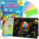 ZMLM Scratch Paper Art-Crafts Gift: 2 Pack Rainbow Notebooks Supplies Toys Easter Basket Stuffers for 3 4 5 6 7 8 9 10 Years Old Girls and Boys Kids Birthday Party Games (Blue) by TinyTreasures Baby Boutique
