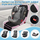 Child Car Seat Protector, 2 Pack with Mesh Pockets & Non-Slip Backing, 600D Durable (Pink, Standard) by TinyTreasures Baby Boutique