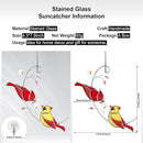 Cardinal Suncatchers Stained Glass for Window Hangings, Cardinal Sun Catchers Gifts for Women, Red Birds Sun Catchers for Christmas Dec, Cardinal Window Suncatcher Ornament by GreenHaven Gardens