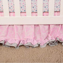 7 PCs Pink Embroidery Butterfly Nursery Crib Bedding Set 100% Cotton Baby Girl 3D Butterfly Themed Cot Bedding Set 1 Quilt, 2 Fitted Sheet, 1 Window Valance, 3 Butterfly Shaped Wall Decor by TinyTreasures Baby Boutique