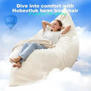 Hobestluk 3 in 1 Bean Bag Chair Giant Bean Bag Chairs for Adults with Plush Faux Fur Cover Convertible Bean Bag Floor Cushion with Machine Washable Cover for Living Room (Plush White) by CozyNest Decor