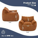 Oversized Bean Bag Chair for Adults, Giant Comfy Plush Boneless Bean Bag Couch with Filler for Kids - Reading Chair for Living Room, Bedroom & Dorm, Single Accent Chair Floor Lounger, Orange by CozyNest Decor