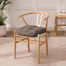 Chair Cushions for Dining Chairs, Dining Chair Cushions, Tufted Indoor Chair Pads with Ties & Non Slip Backing, Seat Cushions for Kitchen Chairs 16.5” x 16.5” x 3.5”, Set of 4, Light Brown by CozyNest Decor