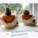 Macrame Plant Hanger Crochet Sloth Hanging Planter Sloth Gifts,5 Inch Animal Wall Hanging Plant Holder for Plant Sloth Lovers, Home Decor Indoor Outdoor Plants Succulent Gifts by GreenHaven Gardens