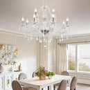 Modern Elegant 15 Lights K9 Crystal Glass Chandelier Pendant Ceiling Lighting European Style for Dining Living Room Bedroom Transparent,15 E12 Bulbs Required by CozyNest Decor