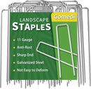 Landscape Staples 6 Inch 60 Pack, Garden Stakes Galvanized Garden Staples 11 Gauge, Plant Cover Stakes for Lawn Weed Barrier by CozyNest Decor