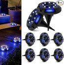 Solar Ground Lights Outdoor 8 Packs LED Disk Solar Powered Waterproof In-ground for Garden Deck Stair Step Lawn Patio Driveway Walkway Pathway Yard Decoration (White + Blue) by GreenHaven Gardens