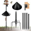 Bird Feeder Pole for Outdoors, 74.5 Inch Tall with 1-Inch Heavy Duty Steel Tube, 18 Inch Squirrel Baffle, 5-Prong Base, Adjustable Feeding Station for Bird feeders for Outdoors birdbath by GreenHaven Gardens