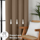 Simplebrand Ava Brown Short 36 Inches Blackout Curtain 2 Panels Set, Half Window Rod Pocket Privacy Curtain Tiers for Kitchen, Curtains Blackout for Bathroom Shades, W40 x L36 Inch, Brown by TinyTreasures Baby Boutique