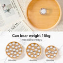 12in Bamboo Lazy Susan Organizer for Countertop and Cabinet with Large and Stable Chassis,Round Rotating Bamboo Tray for Station Organizer,for Kitchen Bathroom Laundry Room (12in) by CozyNest Decor
