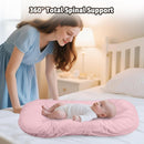 Baby Lounger Play Mat,Baby Lounger for Newborn Tummy Time for Baby in Bed,0° Angle Newborn Lounger Baby Nest for Boys & Girls 0-12 Months(Pink) by TinyTreasures Baby Boutique