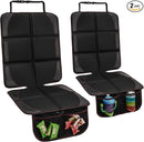 Car Seat Protector 2 Pack Baby Car Seat Covers with Mesh Pockets & Non-Slip Backing 600D Durable Seat Protector Under Baby Car Seat (Black & Red, Large) by TinyTreasures Baby Boutique