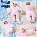Fairy Baby Newborn Baby Winter Snowsuit Bear Thick Romper Footie Double Zip Hooded Jumpsuit Fleece Coat Infant Boy Girl 0-12M by TinyTreasures Baby Boutique