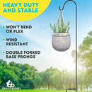 Gray Bunny Shepherds Hooks for Outdoor 35” 10 Pack, Thick Heavy Duty Bird Feeder Pole for Outside Yard, Hanging Plant Stand, Non-Hollow, Non-Adjustable, Extra Long Base Prongs for Backyard Wedding by GreenHaven Gardens